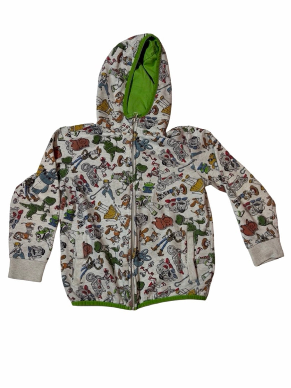 Disney Pixar Toy Story Zip Hoodie Buzz Woody Rex Fleece Jacket Kids 7 8